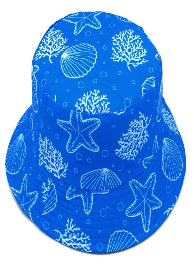Ptduabenlu Bucket Hat for Women Men Beach Sun Hat Fishing Hat Double Side Wear Reversible Fisherman Hat Blue - Image 1